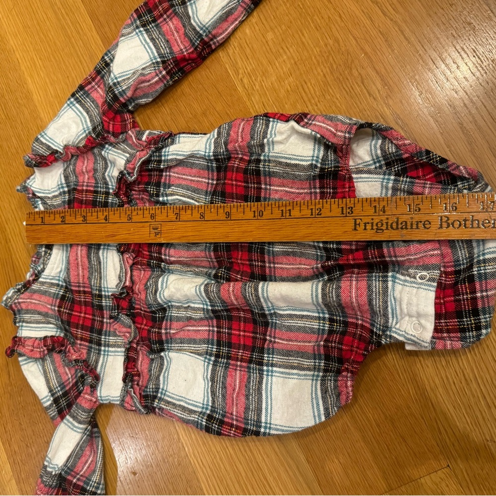 Okie Dokie Baby Girls Round Neck Long Sleeve Bodysuit Size 24mos plaid Christmas - Picture 7 of 8